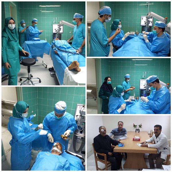 انجام اولین جراحی چشم در بیمارستان شهدای هرسین